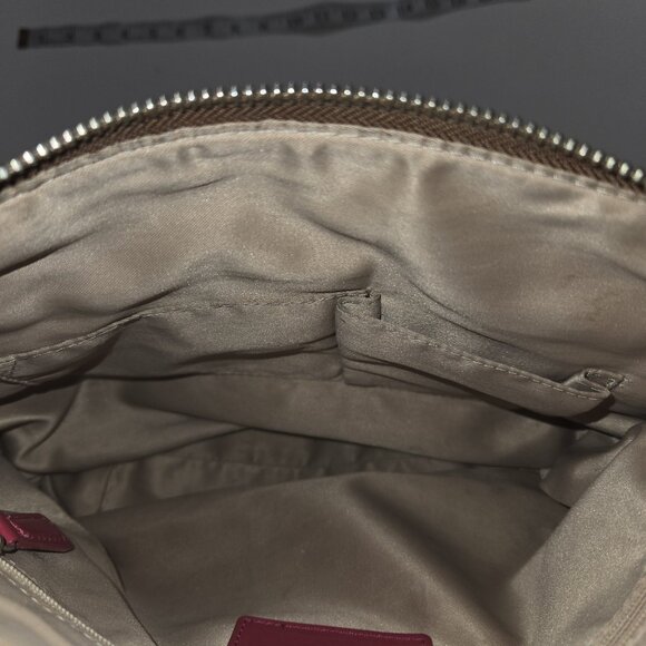 Coach Poppy Daisy Signature C Swingpack Crossbody Bag Khaki Raspberry Y2K Worn - Picture 14 of 14